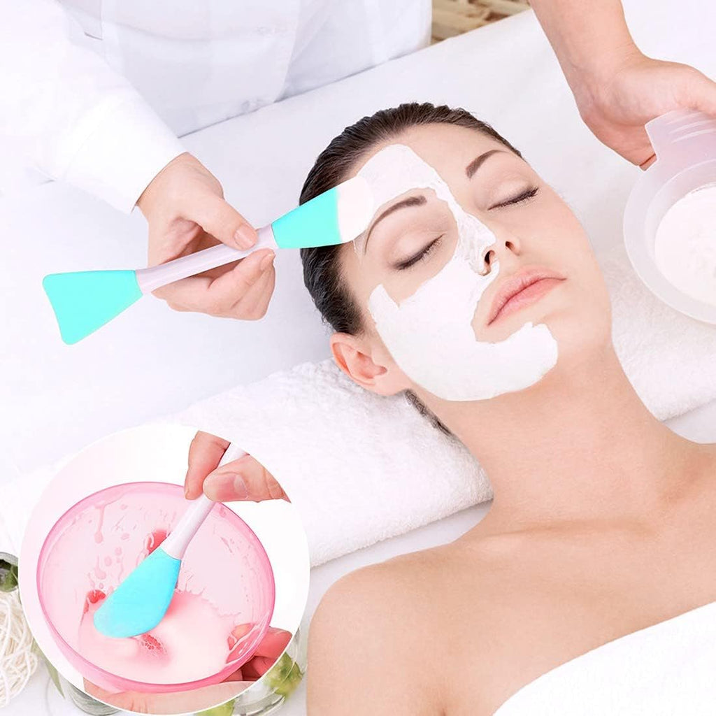 Silicone Visage Brosse Masque, Pinceau Masque Visage, Brosse Nettoyante Visage, Brosse À Masque, Pinceau Masque Double Embout, Pinceau Beauté Outil Accessoire De Maquillage DIY, 2 Pièce