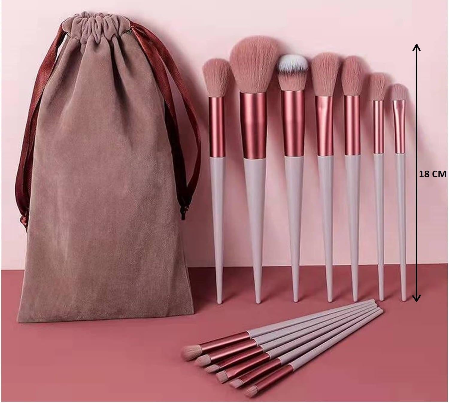 13 Pinceaux Maquillage Professionnels + 2 Houppettes Triangle + 2 Maxi Oeufs Beauty Blender + 2 Mini Oeufs Eponge + 1 Trousse À Maquillage + 1 Bol Tapis Silicon Nettoyage Repliable; Maquillage Cadeau