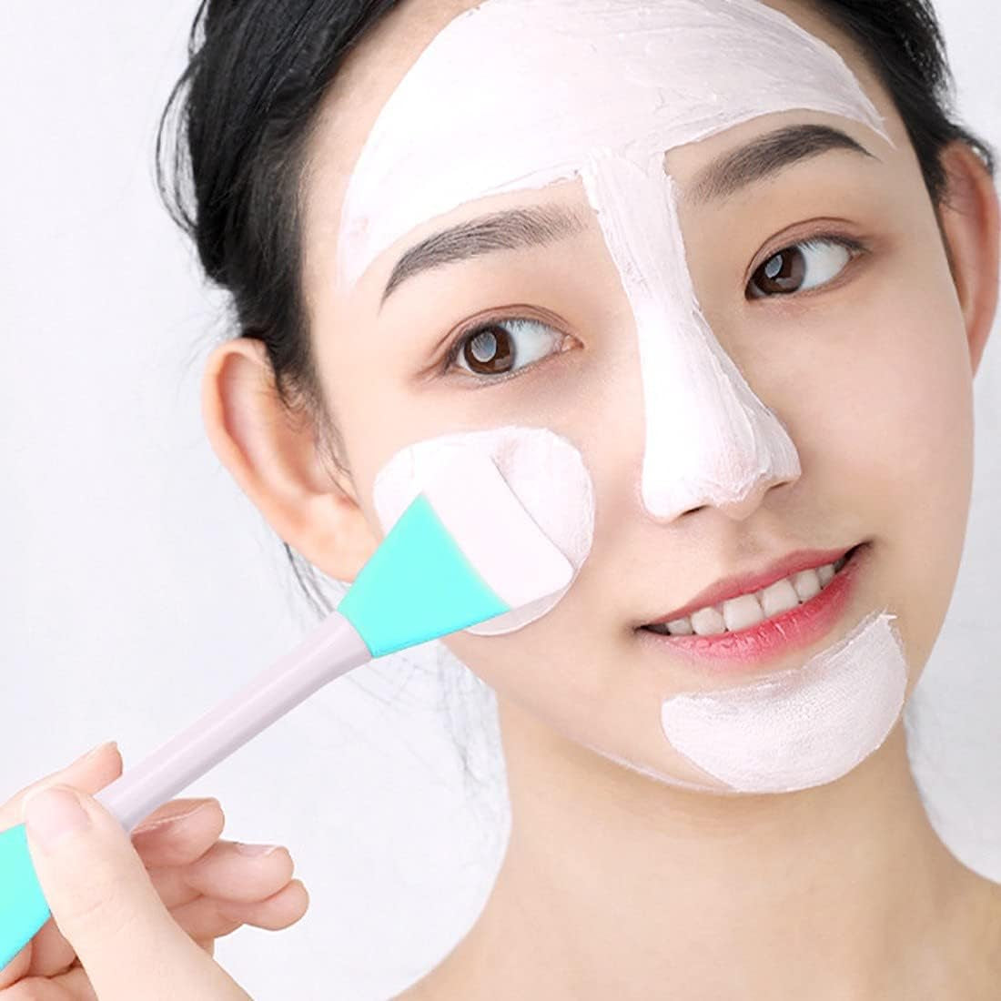Silicone Visage Brosse Masque, Pinceau Masque Visage, Brosse Nettoyante Visage, Brosse À Masque, Pinceau Masque Double Embout, Pinceau Beauté Outil Accessoire De Maquillage DIY, 2 Pièce