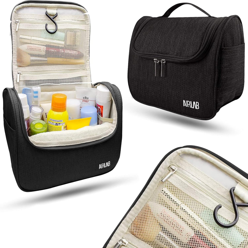 Trousses De Toilette, Vanity Et Trousses À Maquillage Avec Poignée Et Crochet, Sac Organisateur De Voyage, Cadeau Pour Hommes Et Femmes, Noir