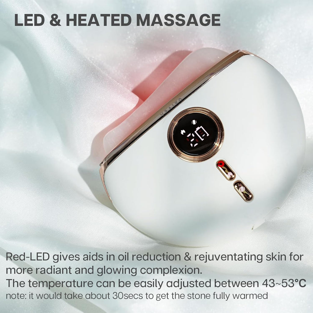 Outils Visage Gua Sha, Outil De Modelage Du Visage, Masseur Électrique Pour Visage Avec Chaleur & Vibration & Anti-Âge, Lifting Facial, Réduction Des Rides Et Des Gonflements