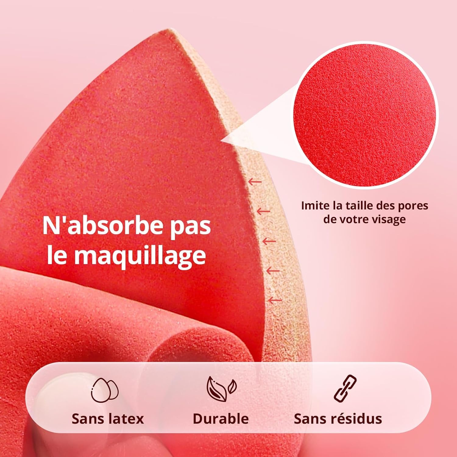 Éponge À Fond De Teint, Set De 5 Pièces Pour Maquillage Blender Pour Crème, Poudre Et Liquides, Mélange Parfait, Application Facile