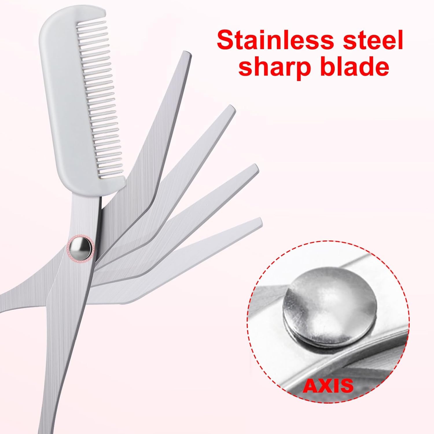 Ciseaux Sourcils,Ciseaux Sourcils Femme,Brosse Sourcils Femme Ciseaux Sourcils Homme,Ciseaux Avec Peigne,Paire De Ciseaux,Détachable Beauty Ciseaux À Sourcils Tondeuse Pour Couper Les Sourcils Cils