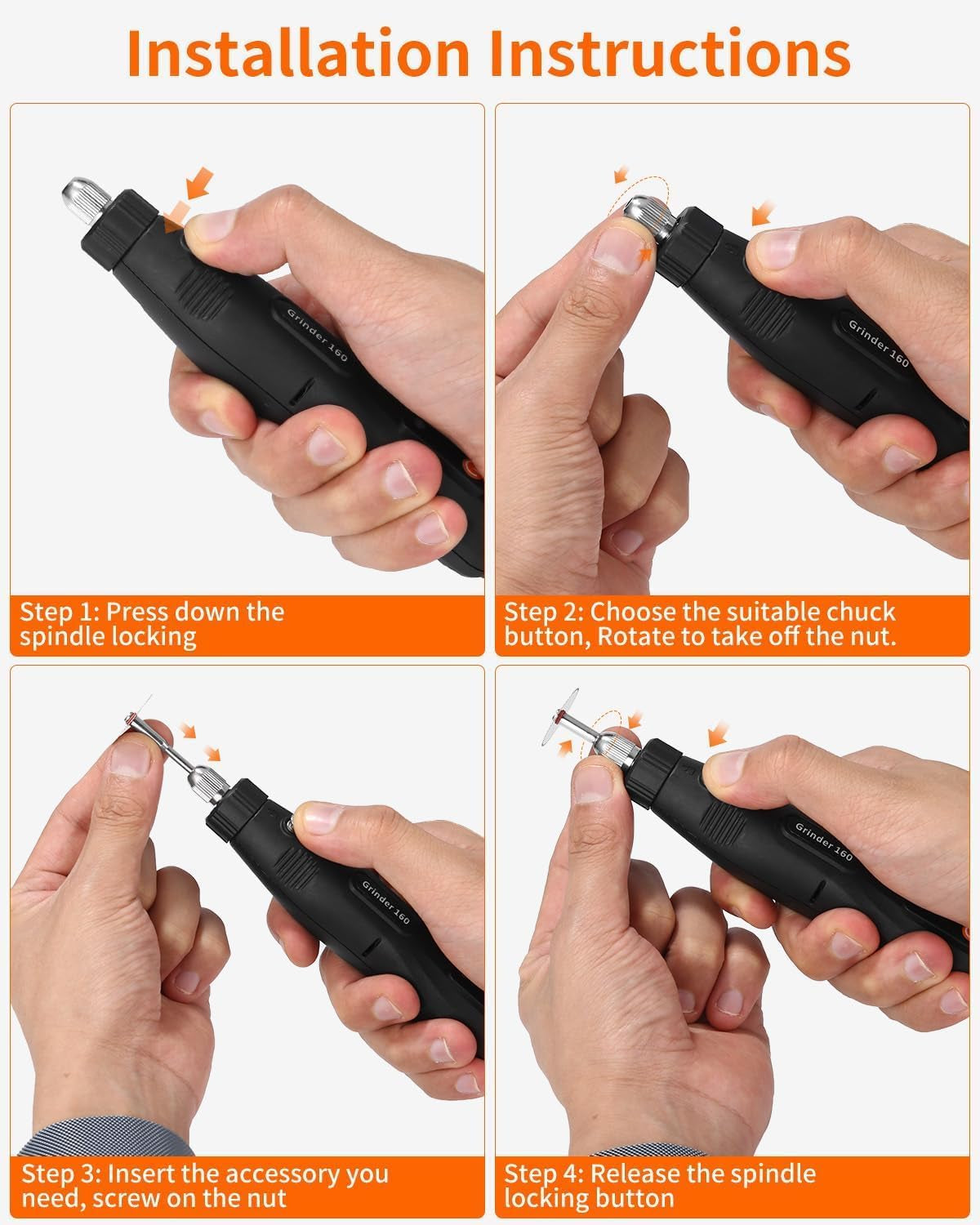 Outils Rotatif Multifonction Avec 104 Accessoires, 5000-18000 Tr/Min Outil Rotatif Sans Fil, 5 Vitesse Perceuse Sans Fil Mini, Pour Gravure, Perçage, Meulage, Polissage,Découpe