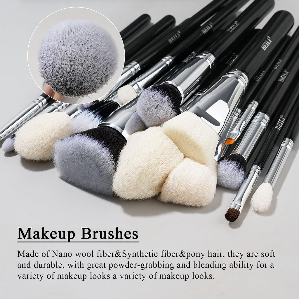 Pinceaux Maquillages 15 PCS Set Professionnel, Makeup Brushes Pour Yeux, Trousse Pinceaux Maquillage Pour Fond De Teint Mélange Poudre Pour Le Visage Blush Concealers À Paupières