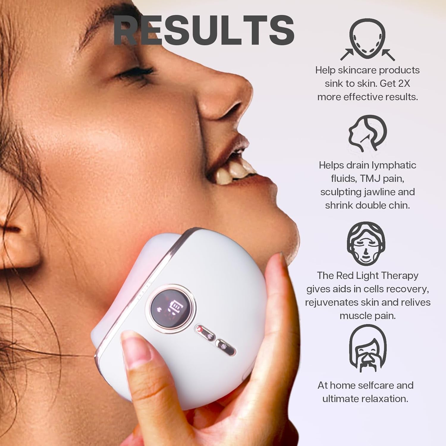 Outils Visage Gua Sha, Outil De Modelage Du Visage, Masseur Électrique Pour Visage Avec Chaleur & Vibration & Anti-Âge, Lifting Facial, Réduction Des Rides Et Des Gonflements