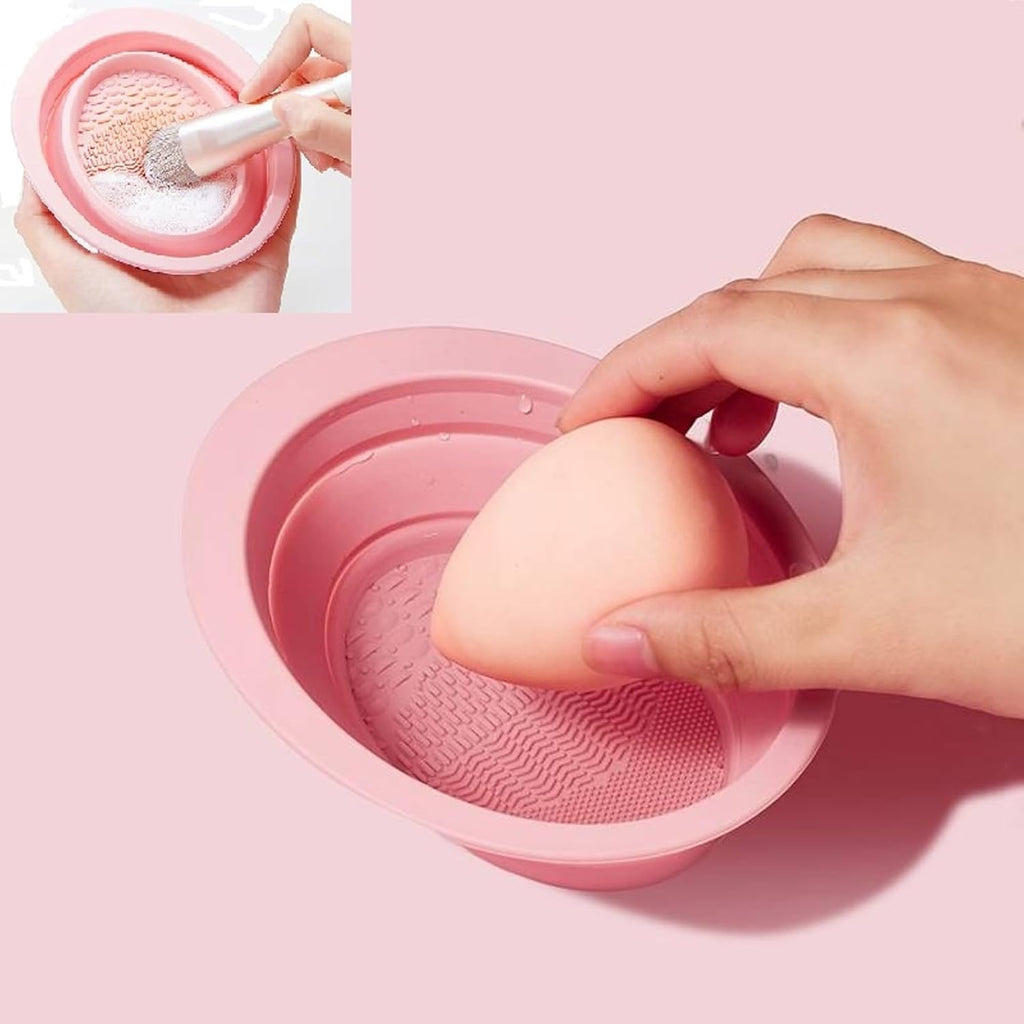 13 Pinceaux Maquillage Professionnels + 2 Houppettes Triangle + 2 Maxi Oeufs Beauty Blender + 2 Mini Oeufs Eponge + 1 Trousse À Maquillage + 1 Bol Tapis Silicon Nettoyage Repliable; Maquillage Cadeau