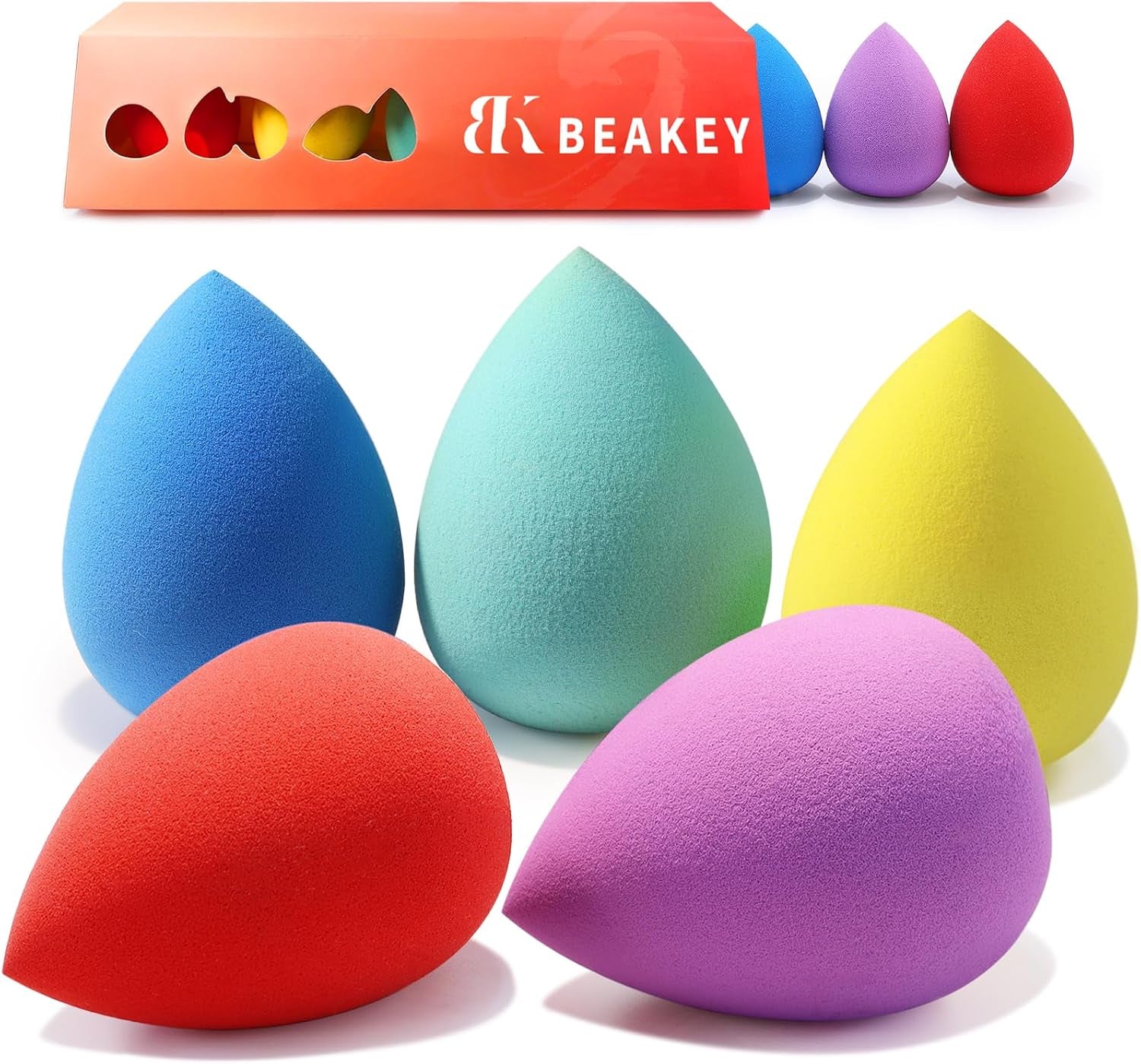 Éponge À Fond De Teint, Set De 5 Pièces Pour Maquillage Blender Pour Crème, Poudre Et Liquides, Mélange Parfait, Application Facile