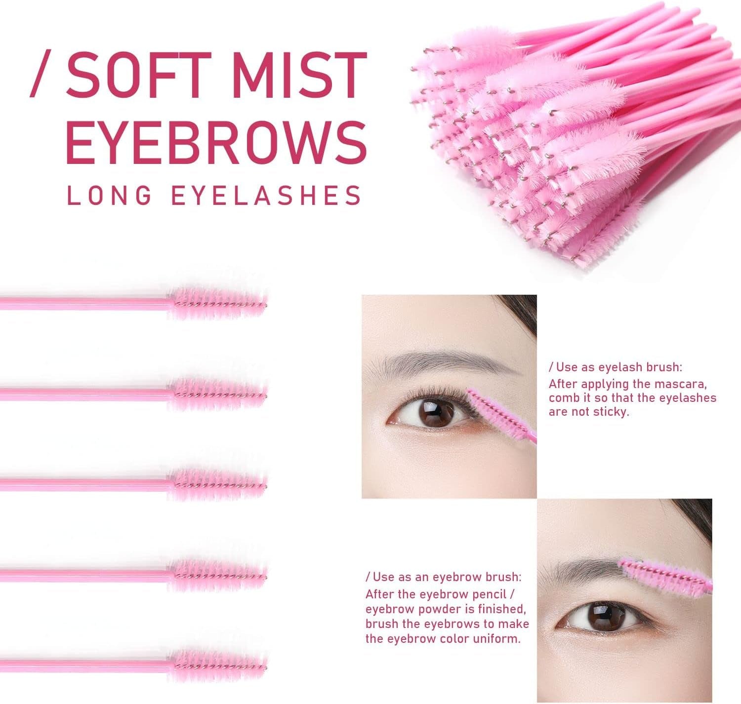 Lot De 150 Bâtons De Mascara Jetables, Pinceaux À Lèvres Et Micro Applicateurs, 50 Pinceaux À Sourcils + 50 Pinceaux À Lèvres + 50 Pinceaux À Micro-Applicateurs, Kit D'Outils De Maquillage