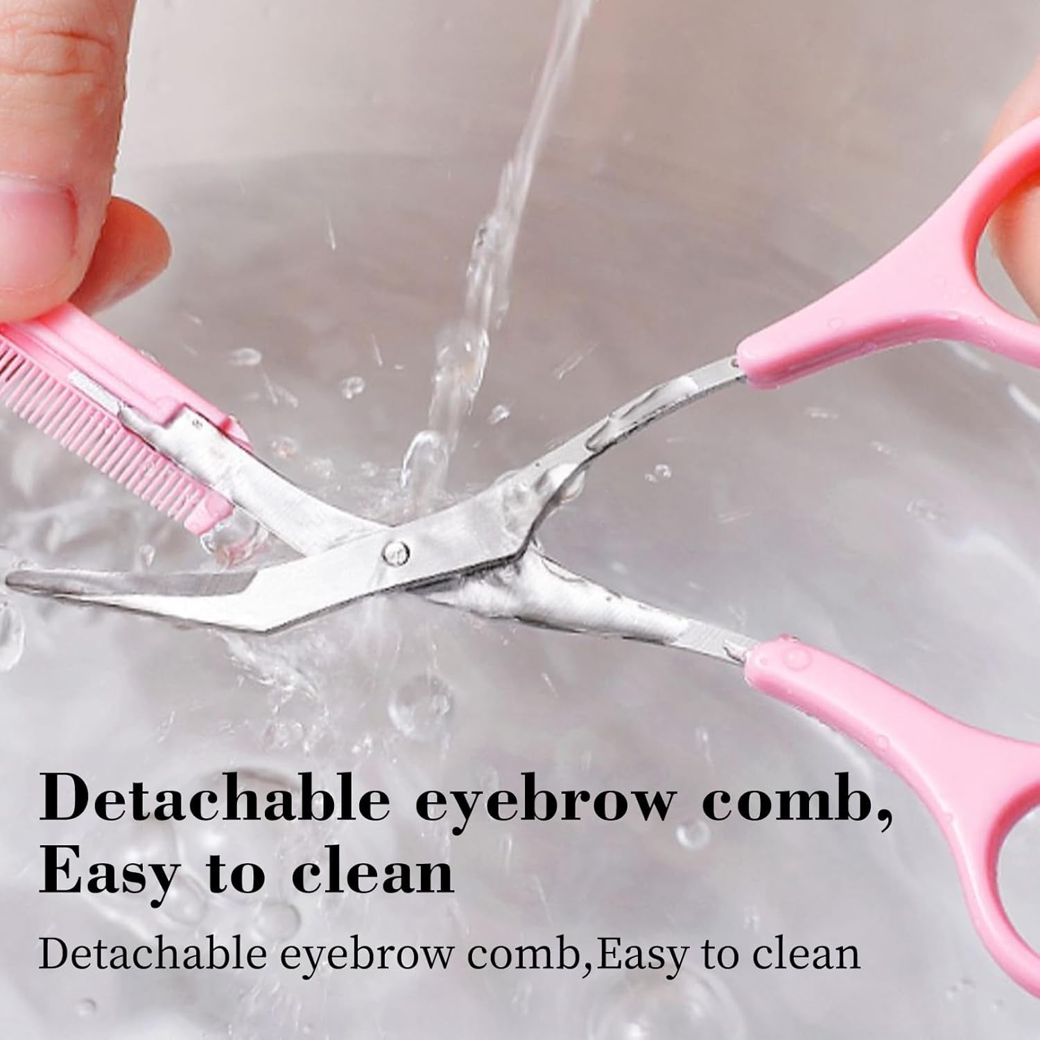 Ciseaux Sourcils,Ciseaux Sourcils Femme,Brosse Sourcils Femme Ciseaux Sourcils Homme,Ciseaux Avec Peigne,Paire De Ciseaux,Détachable Beauty Ciseaux À Sourcils Tondeuse Pour Couper Les Sourcils Cils