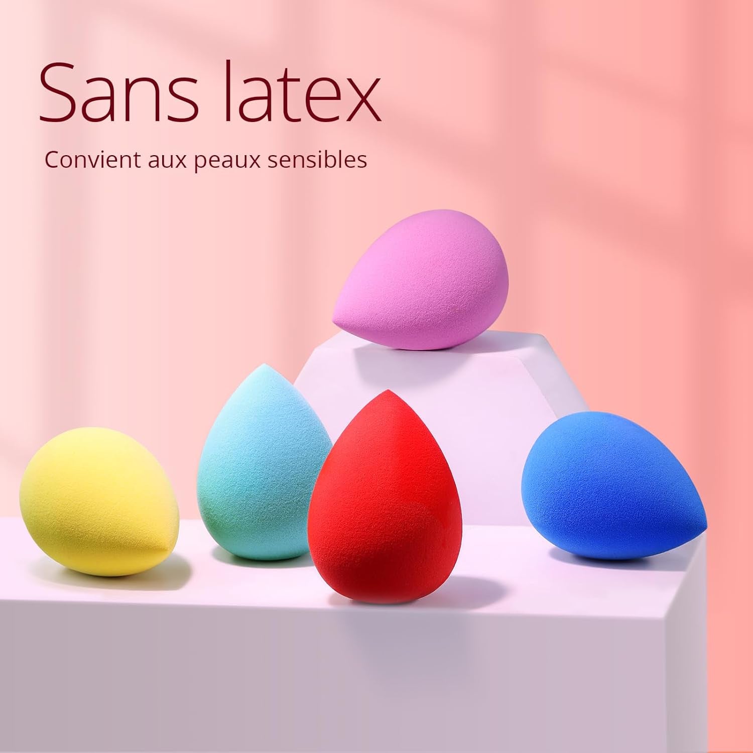 Éponge À Fond De Teint, Set De 5 Pièces Pour Maquillage Blender Pour Crème, Poudre Et Liquides, Mélange Parfait, Application Facile